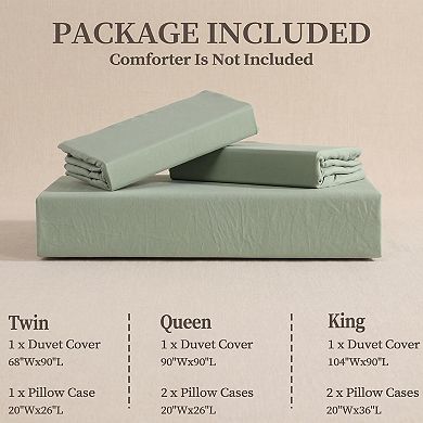 Ruffle Shabby Chic 3-Piece Duvet Cover Set, Soft Washed Microfiber with Pillow Shams