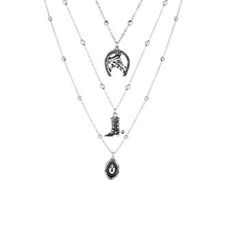 Athra NJ Inc Fine Silver Plated 3 pc Western Necklace Set