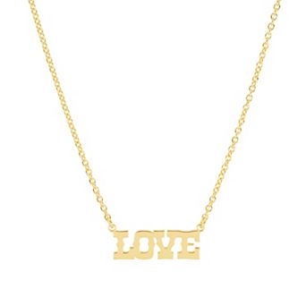 Athra NJ Inc 14k Gold Flash Plated Polished LOVE Necklace