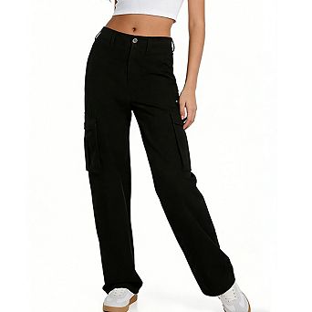 Womens High Waist Ribbed Straight Leg Palazzo Pants Self Tie Waist Casual Trouser
