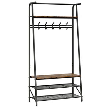 Hall Trees Entryway Bench with Storage, Multifunctional Hallway Organizer