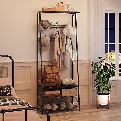 Hall Trees Entryway Bench with Storage, Multifunctional Hallway Organizer