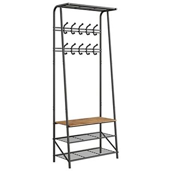 Hall Trees Entryway Bench with Storage, Multifunctional Hallway Organizer