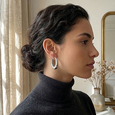 Sienna Vale Puffed Polished Hoop Earrings