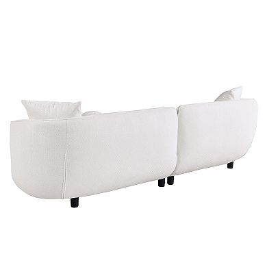 Modern 89-in. Velvet Curved 3-Seater Sofa