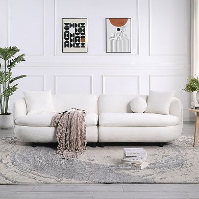 Modern 89-in. Velvet Curved 3-Seater Sofa