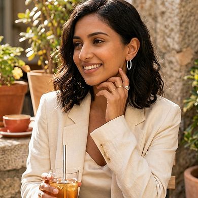 Sienna Vale Puffed Polished Hoop Earrings