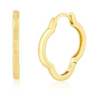 Sienna Vale Polished Clover Hoop Earrings