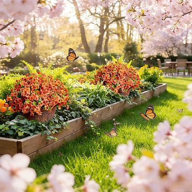 16 Bundles Artificial Spring Summer Flowers Outdoor UV Resistant Fake Greenery Decor