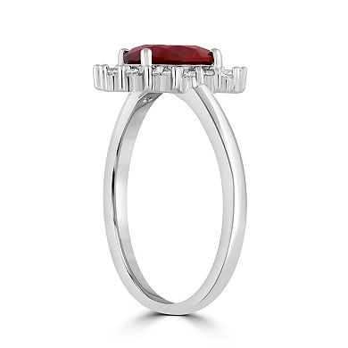 Sienna Vale Silver Tone Oval Halo Cubic Zirconia Ring