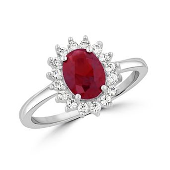 Sienna Vale Silver Tone Oval Halo Cubic Zirconia Ring