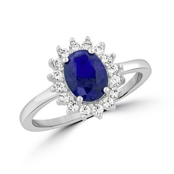 Sienna Vale Silver Tone Oval Halo Cubic Zirconia Ring