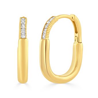Sienna Vale Polished Cubic Zirconia Hoop Earrings
