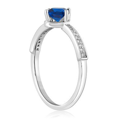 Sienna Vale Silver Tone Offset Square Cubic Zirconia Ring