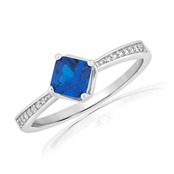 Sienna Vale Silver Tone Offset Square Cubic Zirconia Ring