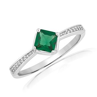 Sienna Vale Silver Tone Offset Square Cubic Zirconia Ring