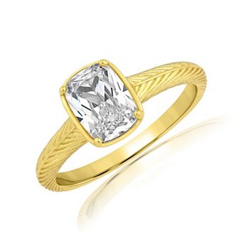Sienna Vale Gold Tone Oval Cubic Zirconia Designed Ring