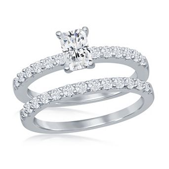 Sienna Vale Silver Tone Cubic Zirconia Bridal Ring Set