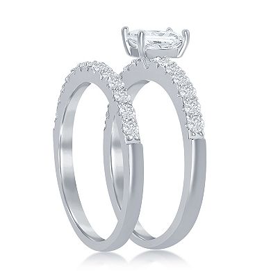 Sienna Vale Silver Tone Cubic Zirconia Bridal Ring Set