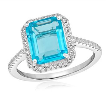 Sienna Vale Silver Tone Halo Cubic Zirconia Ring