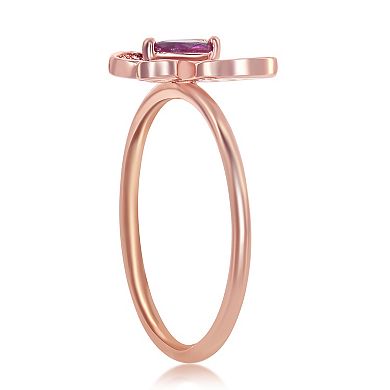 Sienna Vale Rose Gold Tone Butterfly Cubic Zirconia Ring