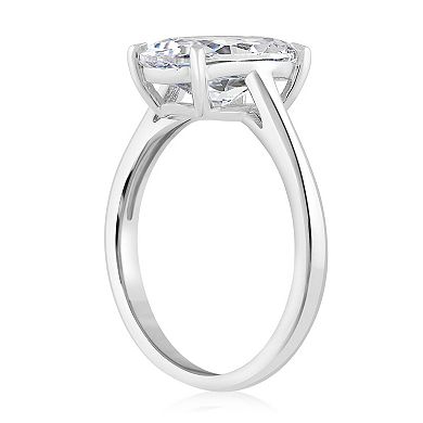 Sienna Vale Silver Tone Radiant Oval Cubic Zirconia Ring