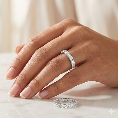 Sienna Vale Silver Tone Cubic Zirconia Eternity Band Anniversary Ring