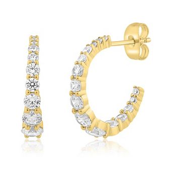 Sienna Vale Graduated Cubic Zirconia Half Hoop Earrings