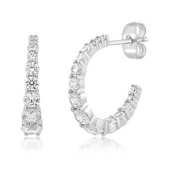 Sienna Vale Graduated Cubic Zirconia Half Hoop Earrings
