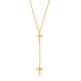 Sienna Vale Polished Double Cross Lariat Necklace