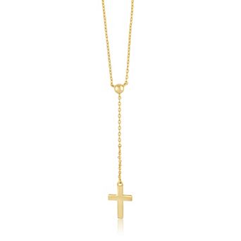 Sienna Vale Bead & Cross Lariat Necklace