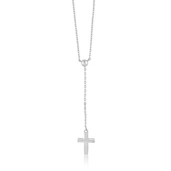 Sienna Vale Bead & Cross Lariat Necklace