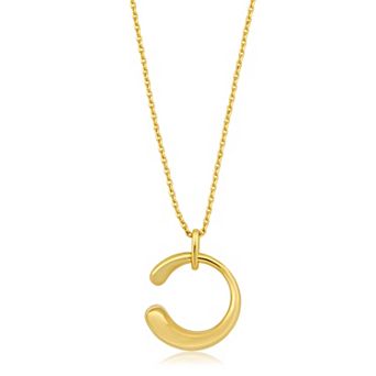 Sienna Vale Polished Puffed C-Shaped Pendant Necklace