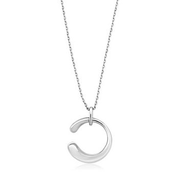 Sienna Vale Polished Puffed C-Shaped Pendant Necklace