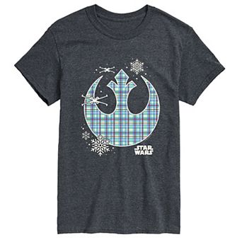 Men's Star Wars Holiday Plaid Rebel Icon Short Sleeve Graphic T-Shirt