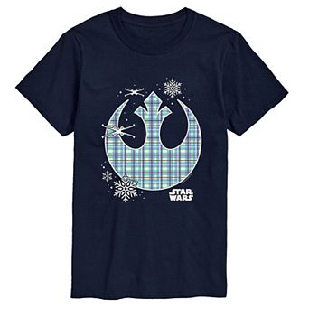 Men's Star Wars Holiday Plaid Rebel Icon Short Sleeve Graphic T-Shirt