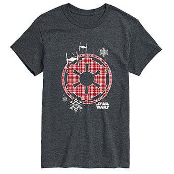 Men's Star Wars Holiday Plaid Empire Icon Short Sleeve Graphic T-Shirt
