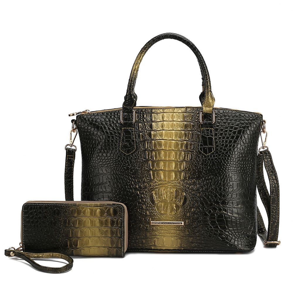MKF Collection Frankie Faux Leather Satchel Bag & Matching Wallet Set