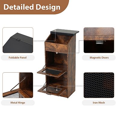 SUNSITT Potato Onion Storage Bin, Bread Box with Mesh Doors, 16" Vegetable Organizer for Kitchen