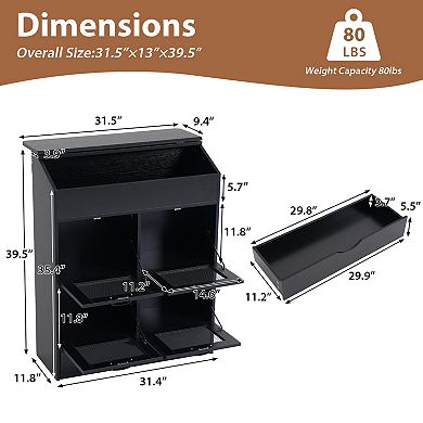 SUNSITT Large Potato Onion Storage Bin, Bread Box with 4 Doors, 31" Vegetable Organizer for Kitchen