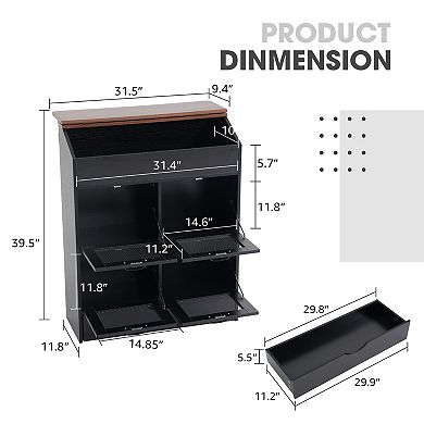 SUNSITT Large Potato Onion Storage Bin, Bread Box with 4 Doors, 31" Vegetable Organizer for Kitchen