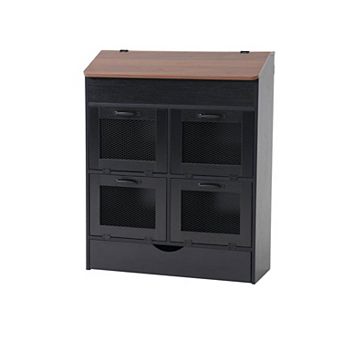 SUNSITT Large Potato Onion Storage Bin, Bread Box with 4 Doors, 31" Vegetable Organizer for Kitchen