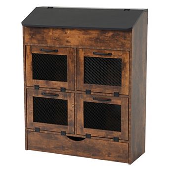 SUNSITT Large Potato Onion Storage Bin, Bread Box with 4 Doors, 31" Vegetable Organizer for Kitchen