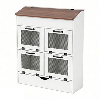 SUNSITT Large Potato Onion Storage Bin, Bread Box with 4 Doors, 31" Vegetable Organizer for Kitchen