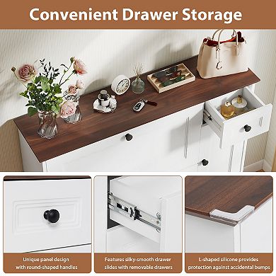 SUNSITT Shoe Cabinet with 2 Flip Drawers & Side Cabinet, Shoe Storage Organizer for Hallway
