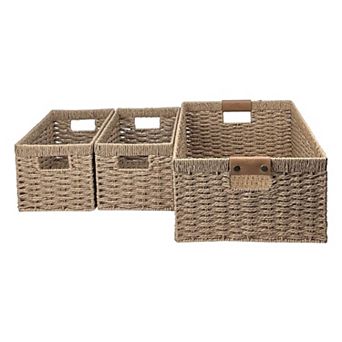 Belle Maison Paperweave Storage Baskets 3 pc Set