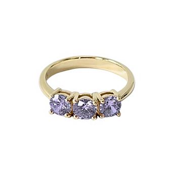 Belinda Jewelz 18k Gold Plated Vermeil Minimalistic Round Birthstone Ring