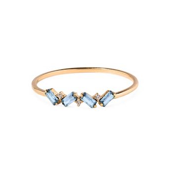 Belinda Jewelz 18k Gold Plated Vermeil Dainty 4 Baguette Birthstone Ring