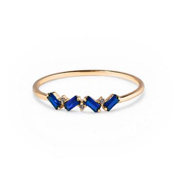 Belinda Jewelz 18k Gold Plated Vermeil Dainty 4 Baguette Birthstone Ring