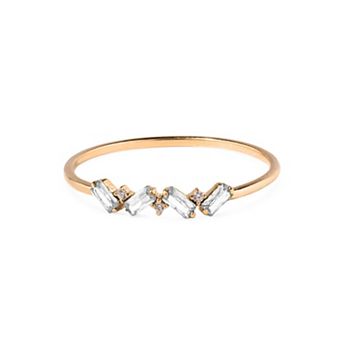 Belinda Jewelz 18k Gold Plated Vermeil Dainty 4 Baguette Birthstone Ring